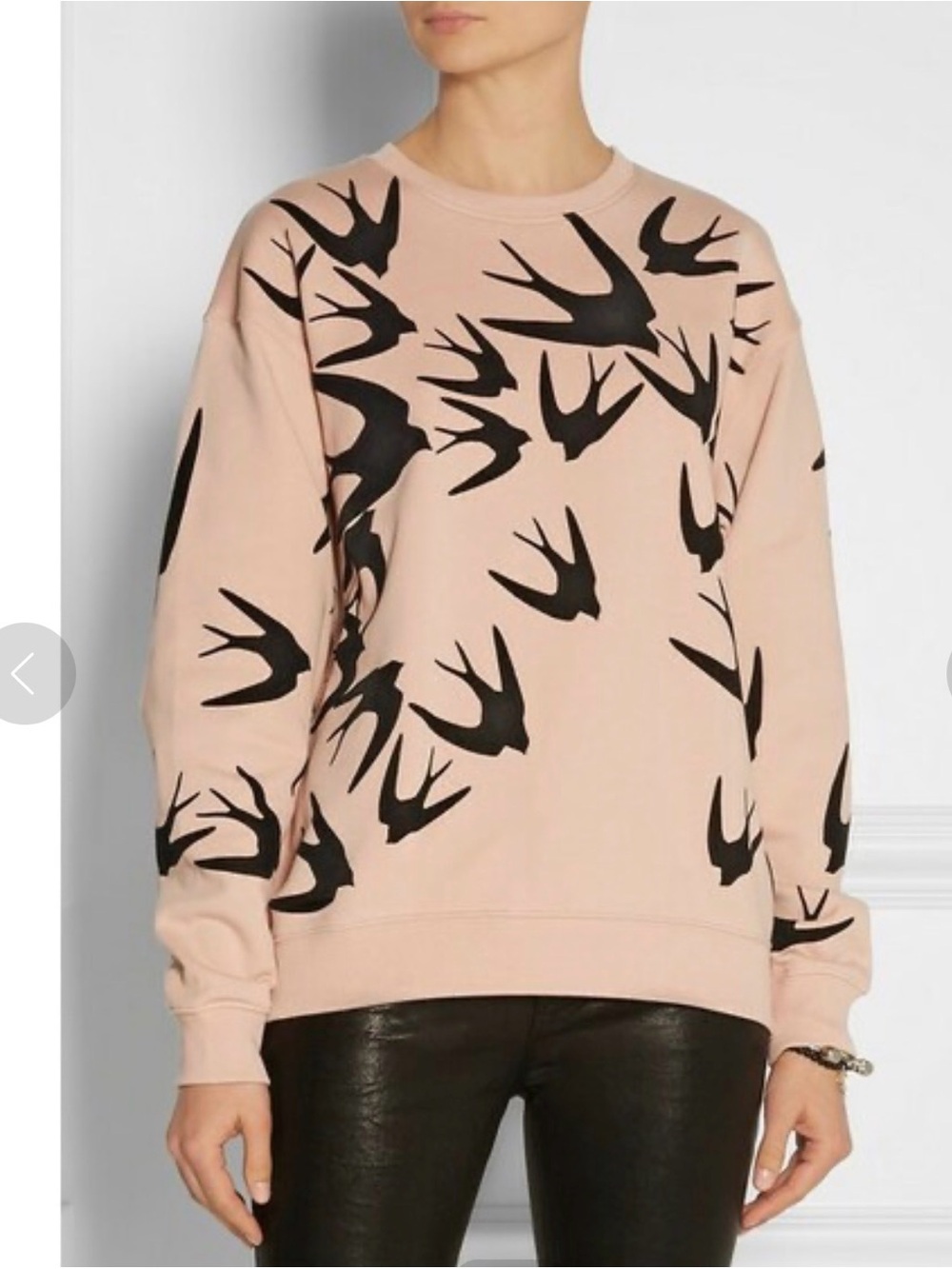 McQ Alexander McQueen Bird flocked cotton sweatshirt